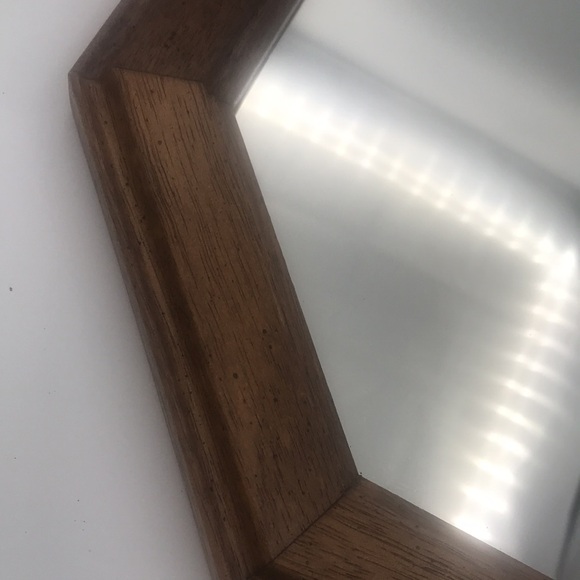 VTG Octagonal Mirror with Wood Frame 11" - Picture 2 of 5